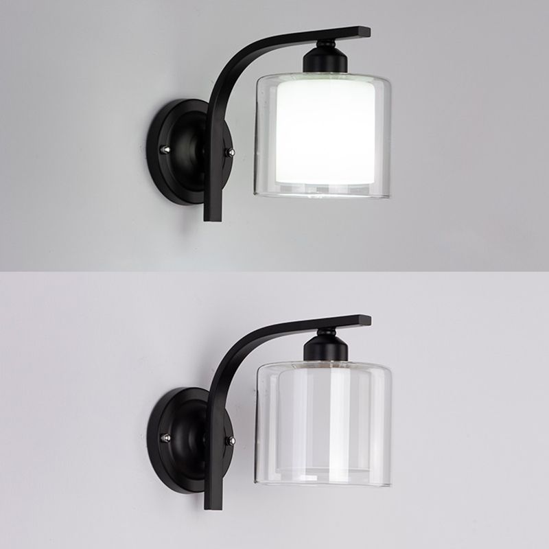 Zeitgenössische klare Glas Wandleuchte 1 Kopfmetallwandlicht für Wohnzimmer
