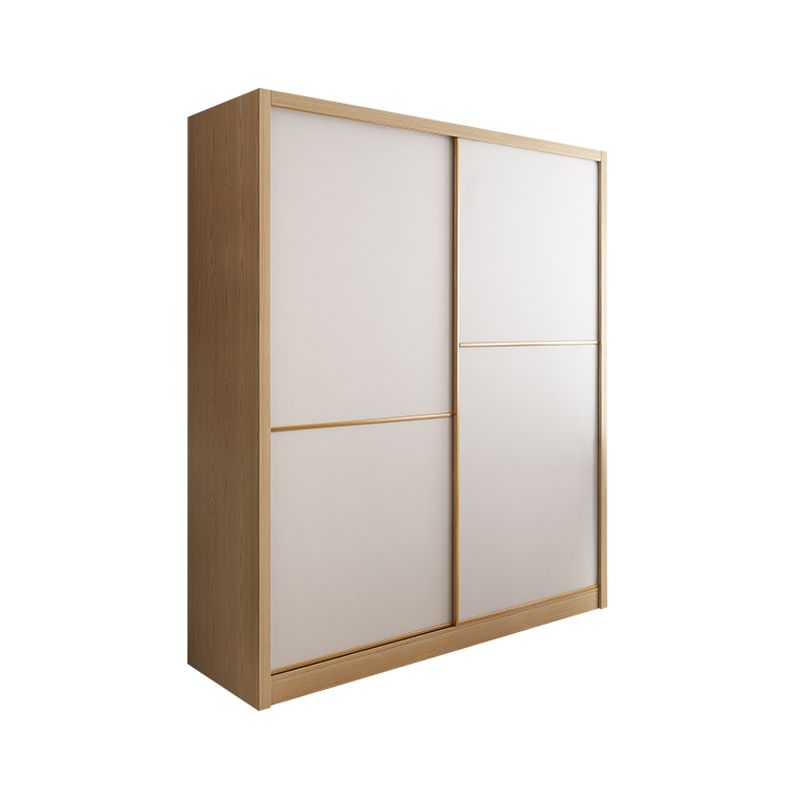 Contemporary Wooden Wardrobe Modern Cloth Rod Included Wardrobe Closet for Bedroom