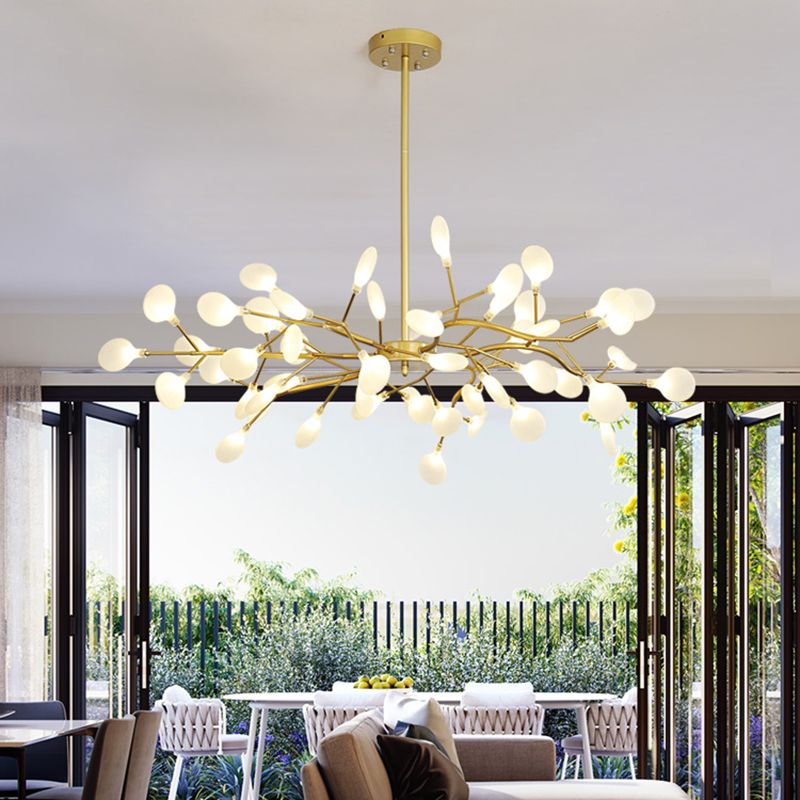 Glass Firefly Chandelier Lighting Postmodern Ceiling Suspension Lamp for Living Room