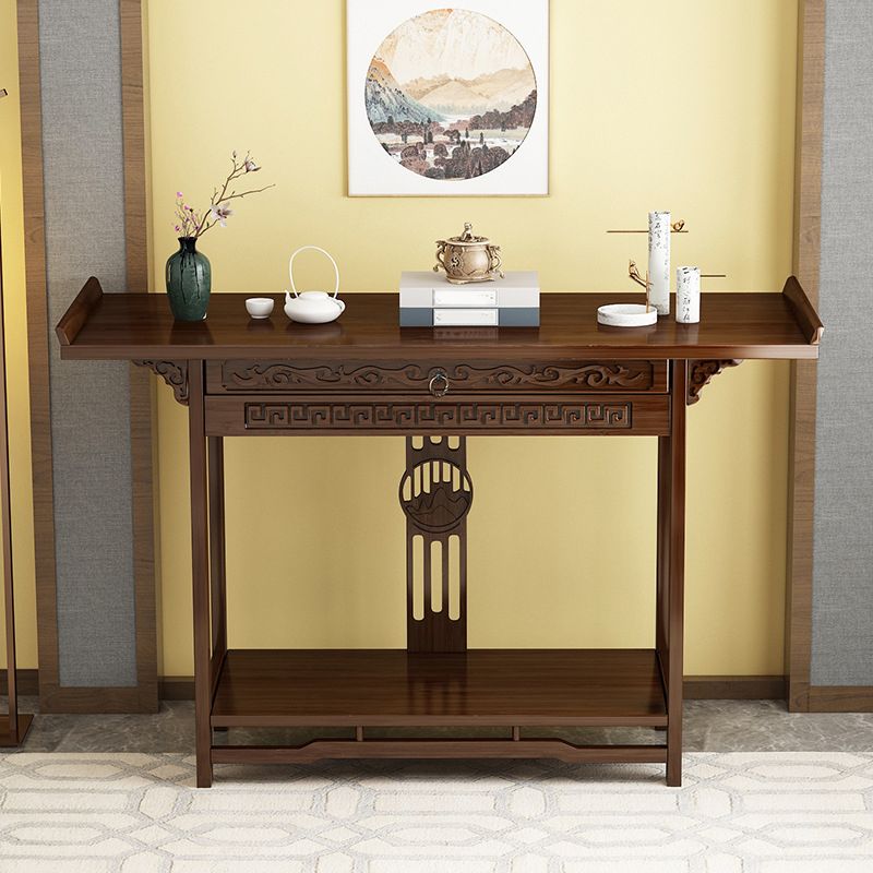 Mid-Century Modern Console Table Storage Solid Wood Console Sofa Table
