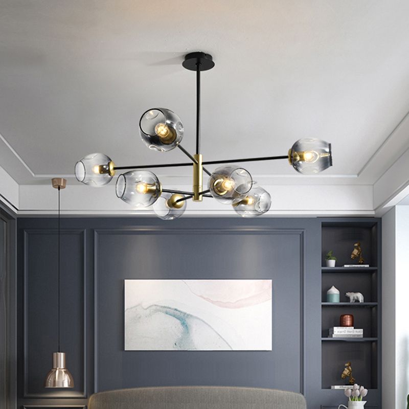 Modern Jar-Shaped Chandelier Lights Glass Chandelier Light Fixture for Living Room