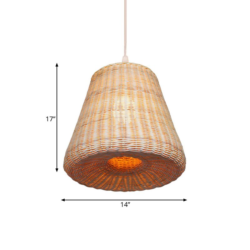 CONIC WOVEN RATTAN FUSSION LIGHT Japaner 1 Kopf Beige Anhänger für Restaurants für Restaurants für Restaurants