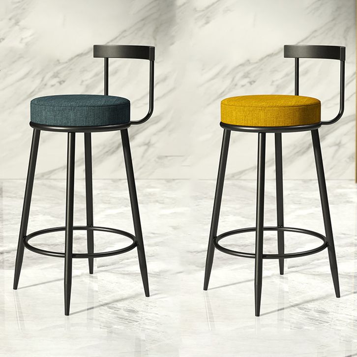 Industrial Bar-stool Round Counter Bar Stool for Kitchen with Metal Legs