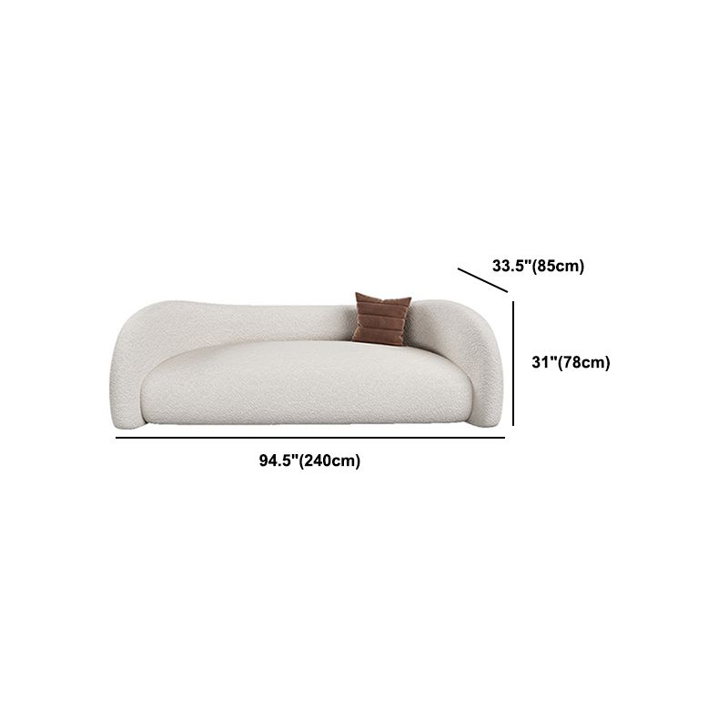 Modern Wool Curved Sofa Sloped Arm Sofa for Living Room, Apartment