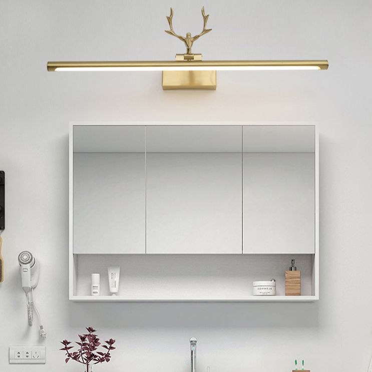 Mid-secolo stile di lusso a parete lineare a parete vanity luci in metallo illuminazione da vanità con corna