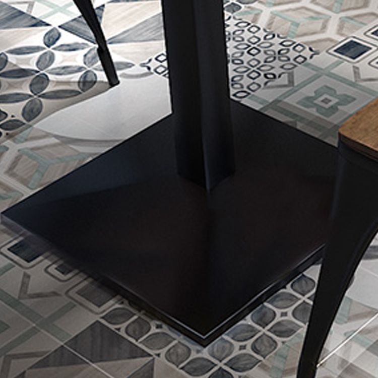 Metal Industrial Pedestal Dining Table Wood Top Table for Kitchen and Dining Room