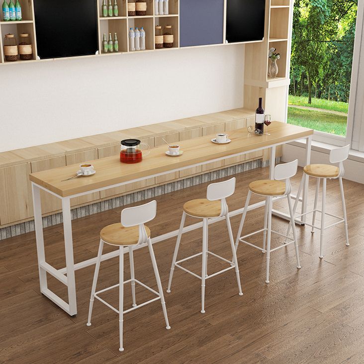 Natural Solid Wood Table and Stool Set 1/2/5/9 Pieces Rectangle Pub Dining Set