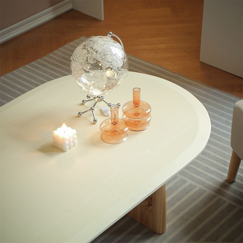 15.7"H Modern Style Sled Base Wooden Solid Color Round Coffee Table