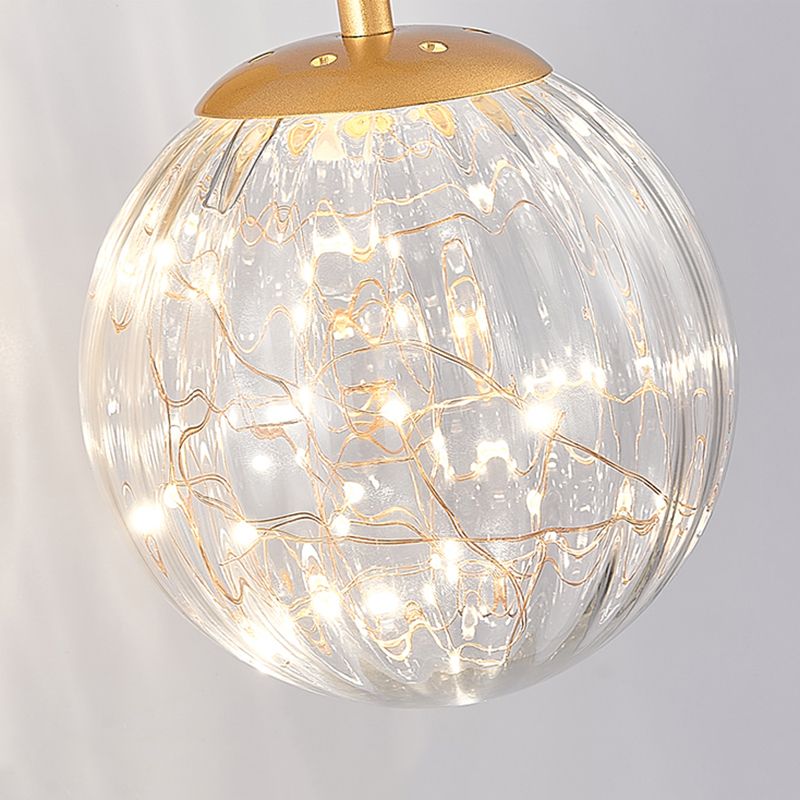 Modern Minimalist Style Spherical Wall Mounted Light Fixture Glass Wall Sconce Lighting with Antlers