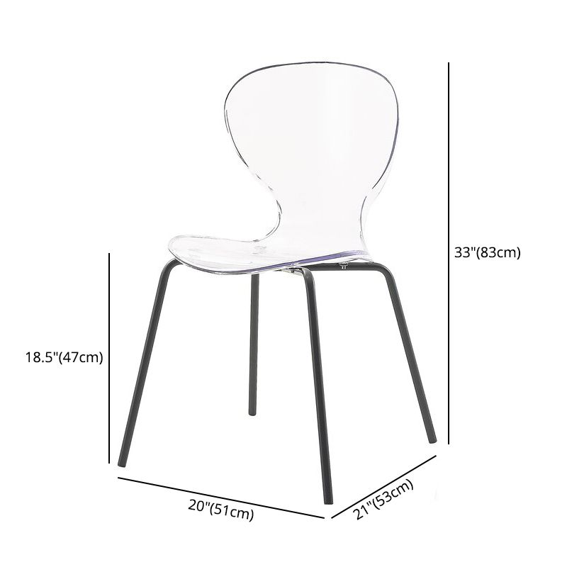 Chaise latérale arrière solide en plastique moderne 33" H dinant la chaise avec 4 jambes pour le restaurant
