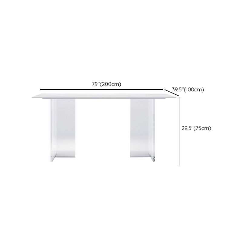 Modern 1/4/5/7 Pieces Dining Table Rectangle Stone Furniture in White