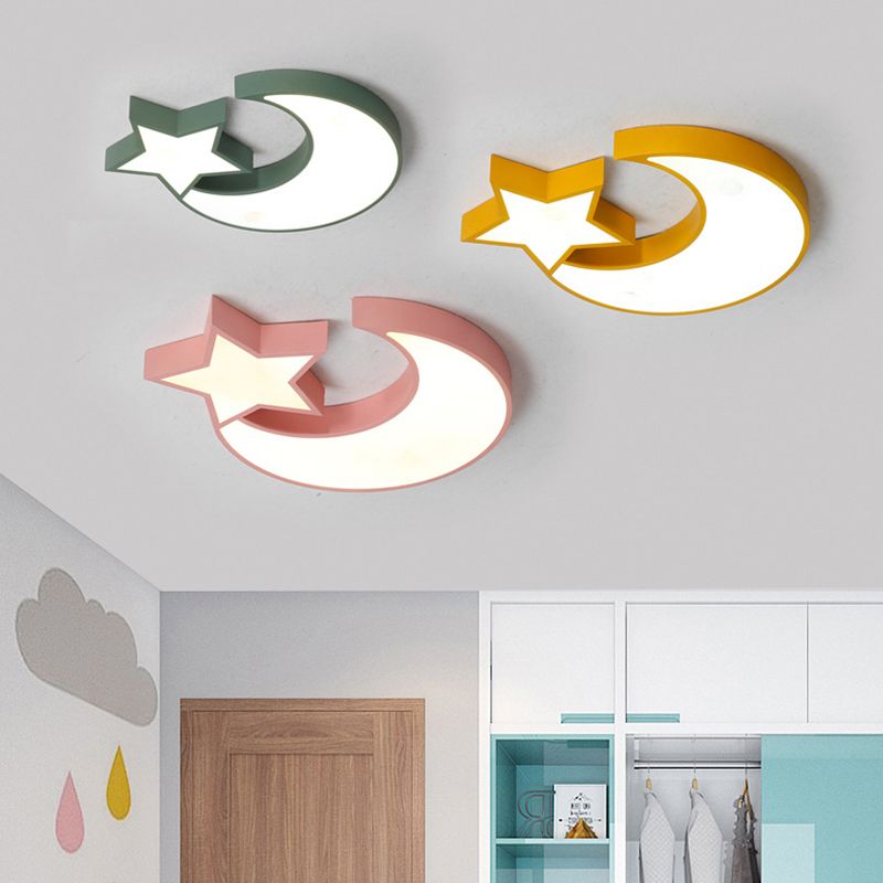Plafonnier géométrique moderne et concis à LED Macaron en fer forgé avec abat-jour en acrylique