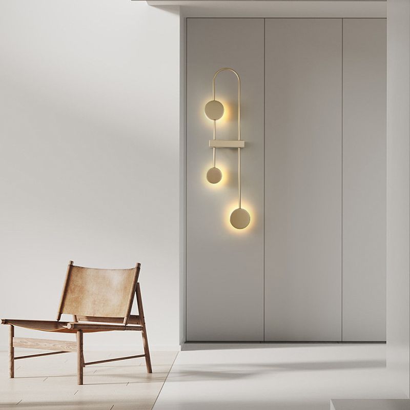 Modern Wall Light Fixture Metal 3 Light Wall Mounted Lighting for Living Room