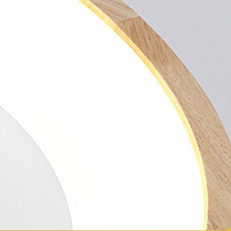Wooden Circular LED Ceiling Lamp Simplicity Bedroom Flush Mount Light