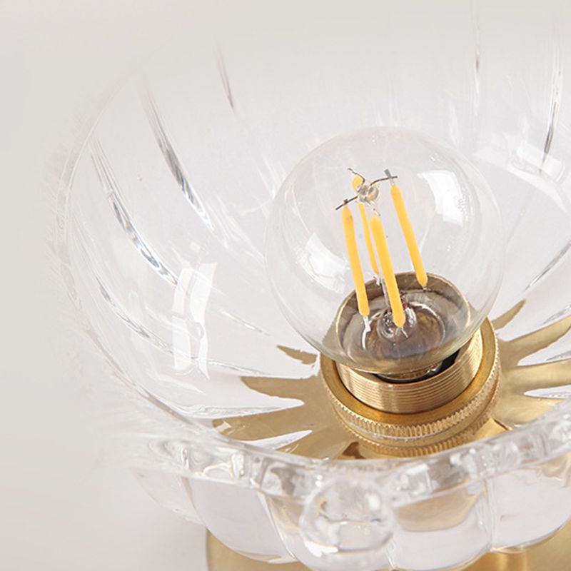 Modern Ceiling Mount Light 1-Light Ceiling Light with Glass Shade for Bedroom