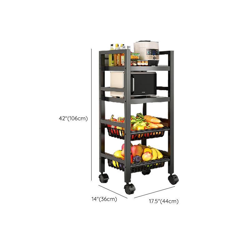 Metal Modern Prep Table Open Storage Home Dining with Basket Prep Table