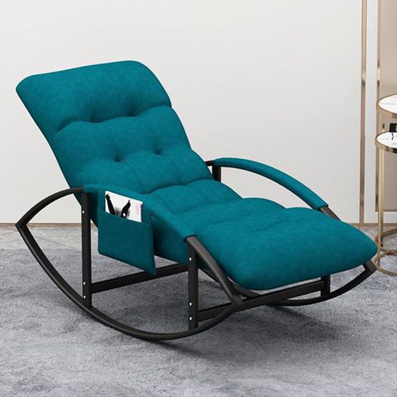 Glam Button-Tufted Rocker Chair Upholstered Rocking Accent Chair