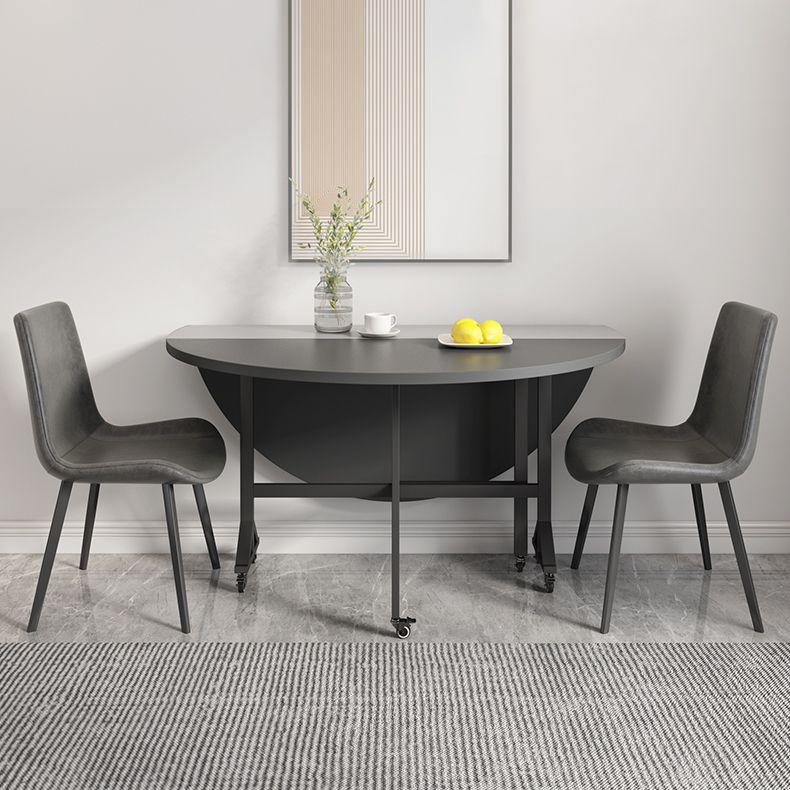 47 '' tavolo da pranzo in legno artificiale pieghevole estesibile tavolo rotondo con base di cavalletto