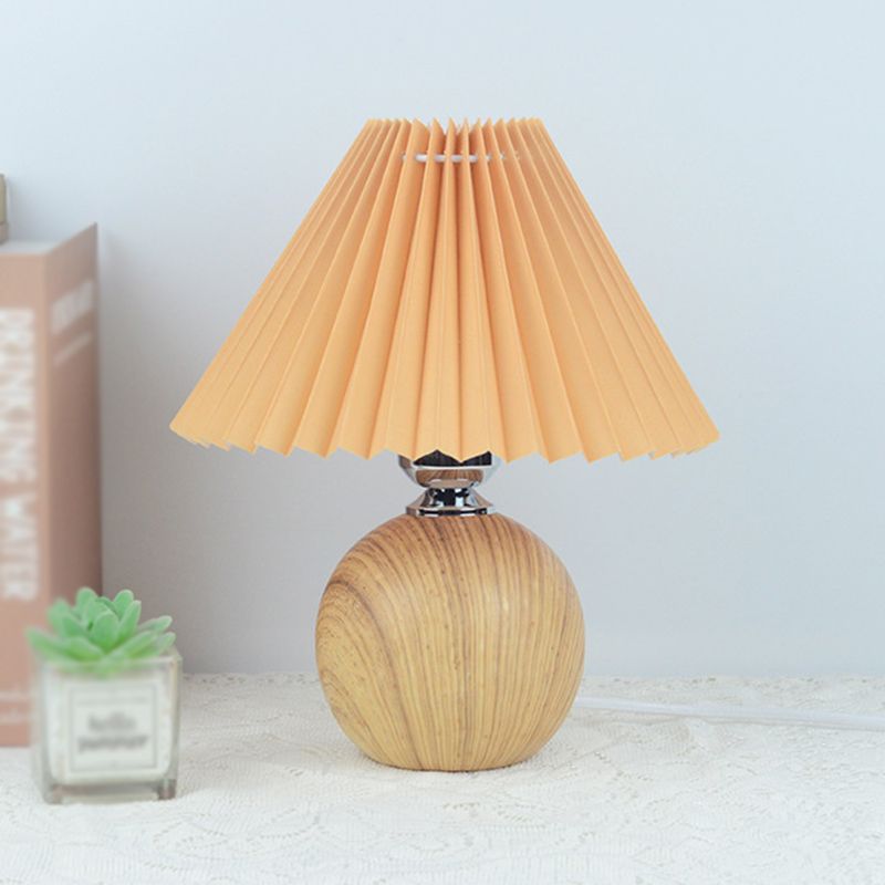 Lámpara de mesa de forma de cono de estilo de tela de estilo moderno luz de mesa de luz