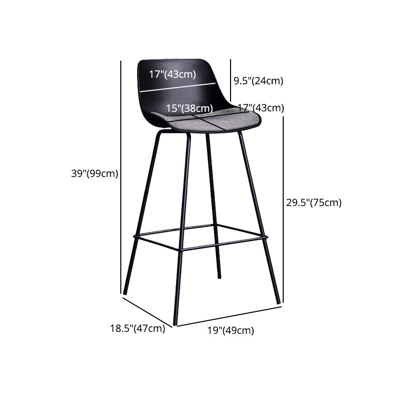 Tabouret de bar industriel rembourré blanc, haut d'intérieur noir avec siège baquet