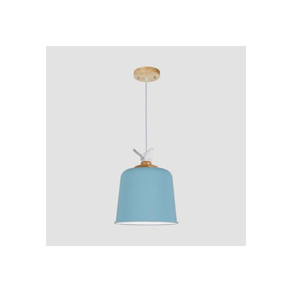 Macaron Stylish Suspension Light mit wenig Vogel Single Lampe 10/12 Zoll breit metallische Anhängerlampe für Kinderschlafzimmer