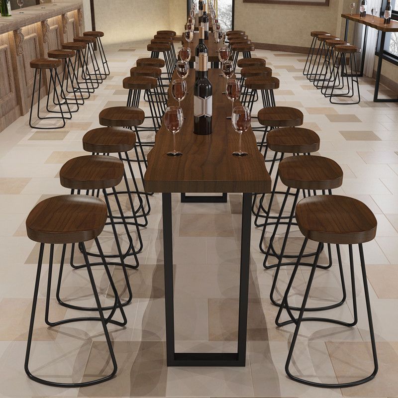 Glam Wood Pub Dining Set 1/2/5/7/9 Pieces Shop Bar Pub Table Set in Brown