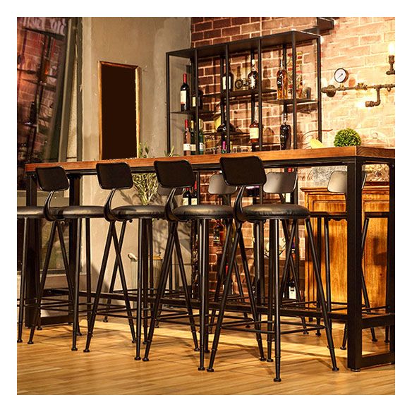 Modern 1/11 Pieces Bar Table Set Rectangle Wood Counter Table with High Stools for Cafe