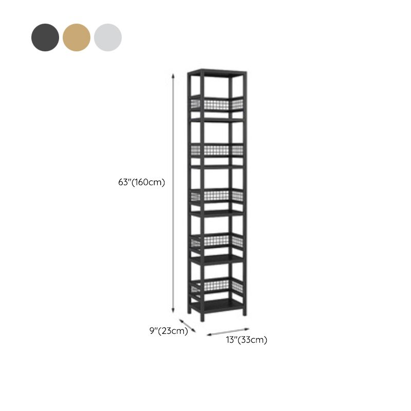 Modern Open Back Bookshelf Metal Shelf Bookcase for Living Room