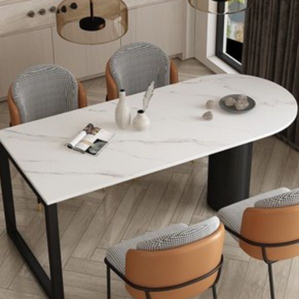 Stone Dining Site Table Simplicity Style Dining Room Collection for Indoor