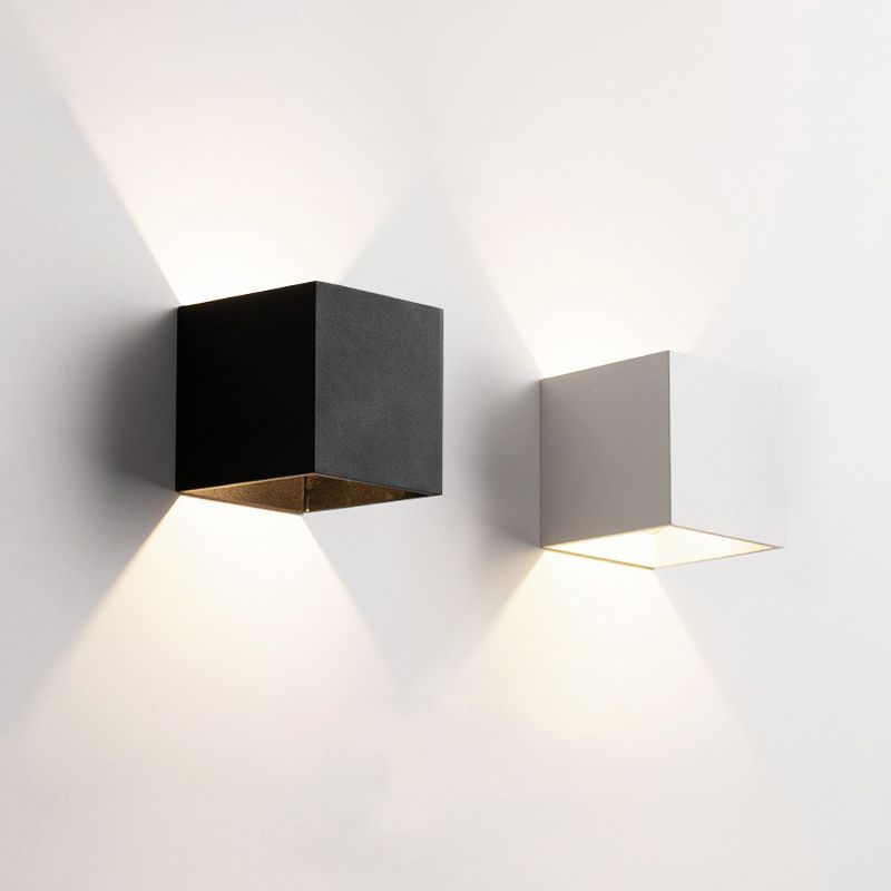 4 "vierkante wandlampen met glazen schaduw eigentijdse wand sconce lichten binnen
