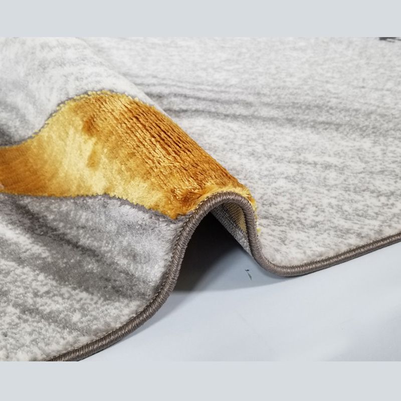 Blue Modern Rug Polyester Abstract Carpet Non-Slip Backing Area Carpet for Home Decoration