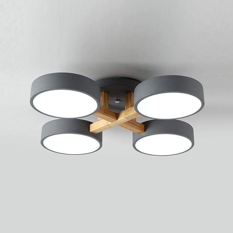 Plafonniers encastrés à LED multi-têtes, luminaire de plafond contemporain