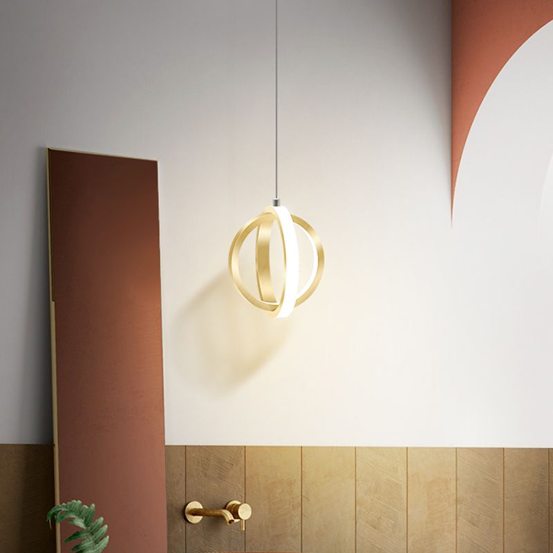 Metal Circles Hanging Pendant Light Minimalist Style LED Suspension Pendant Light
