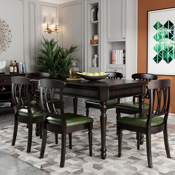 Traditional Wooden Dining Set with Rectangle Top and 4 Legs Base Dining Room Set