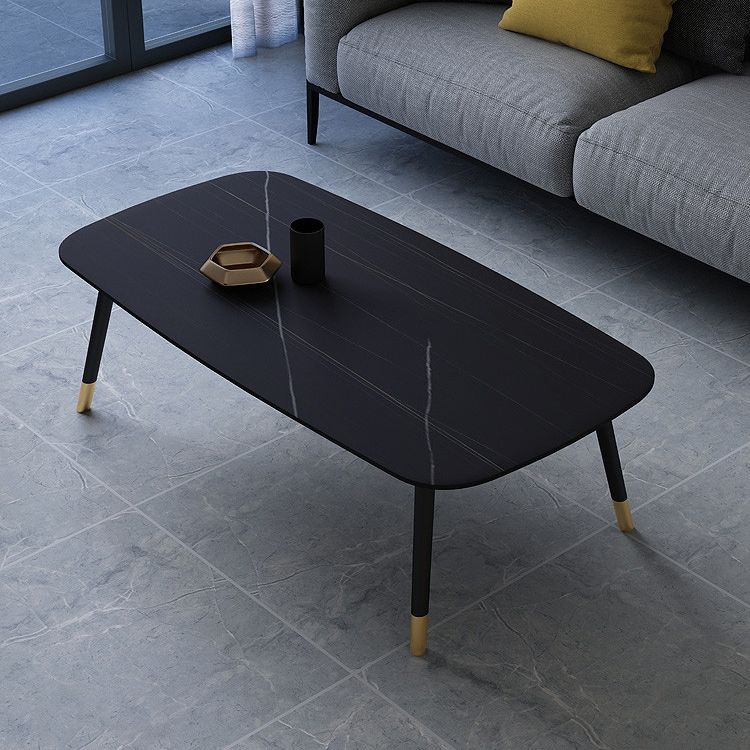 Glam Slate Coffee Table 4 Legs Rectangular Cocktail Table for Home