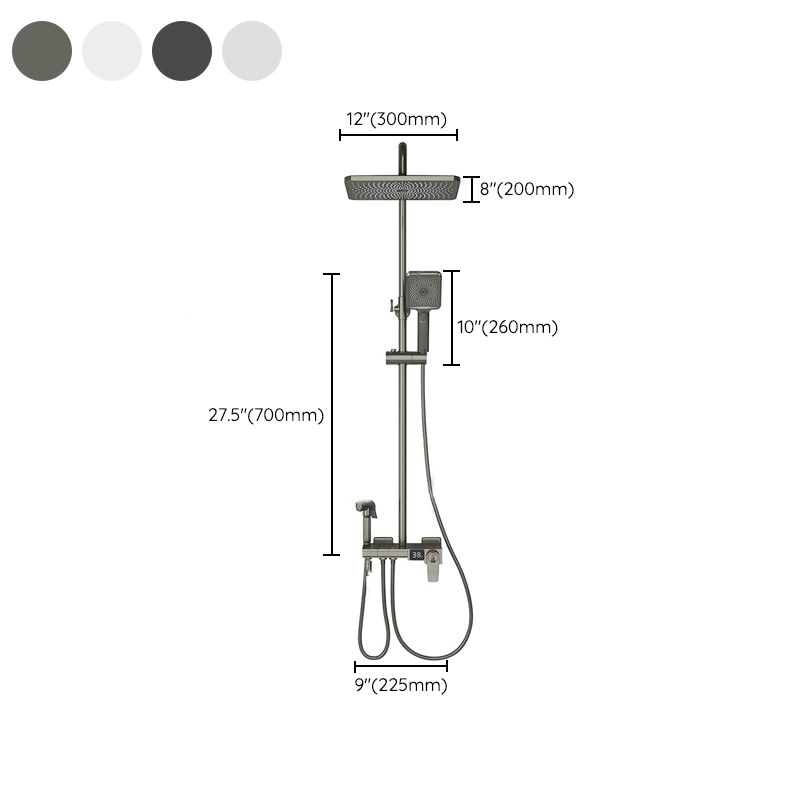 Modern Brass Shower System Adjustable Spray Pattern Shower Set
