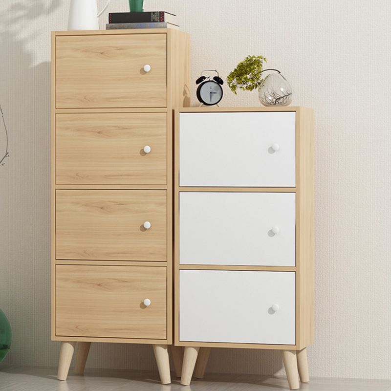 Contemporary Wooden Accent Cabinet with Knobs Doors and Straight Legs