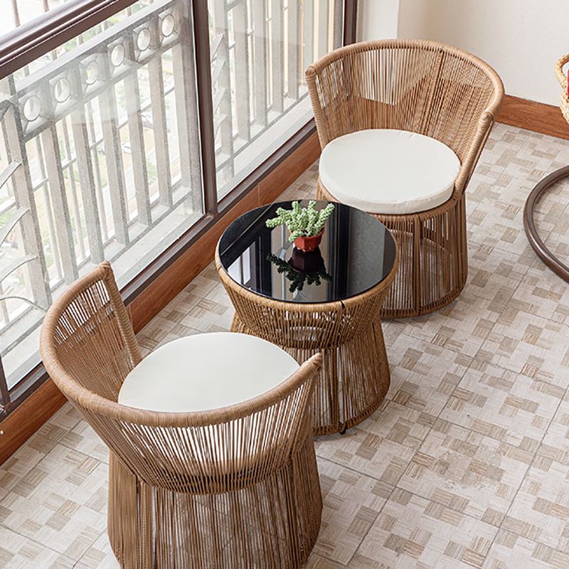 Tropical Outdoor Bistro Chairs Armless Metal Dining Side Chair