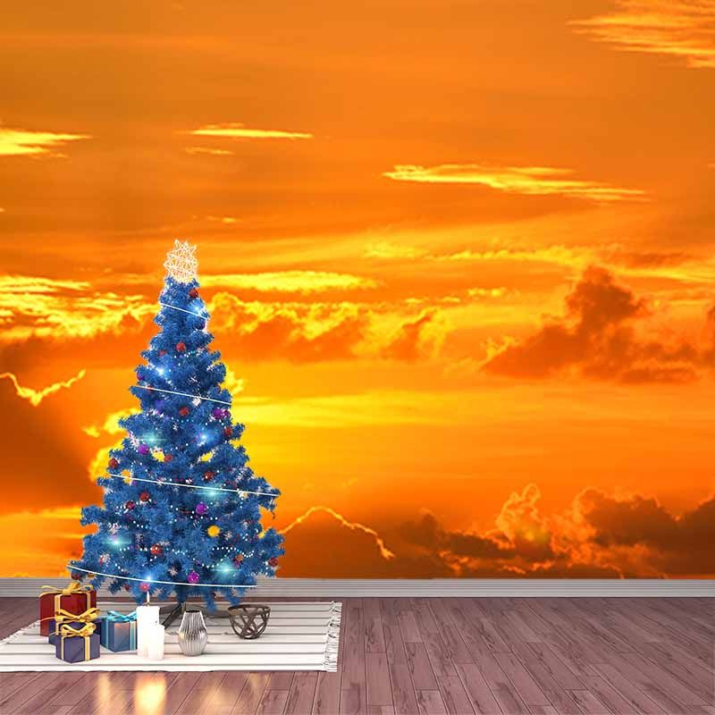 Photography Stain Resistant Mural Wallpaper Setting Sun Sleeping Room Wall Mural