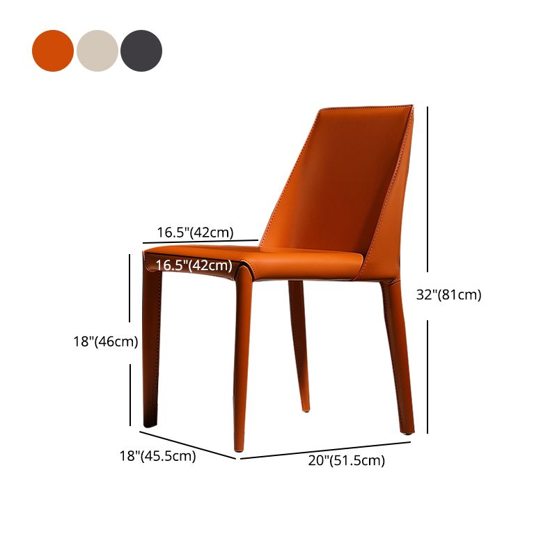 Faux Leather Indoor Upholstered Dining Chair Matte Finish Solid Back Side Chair