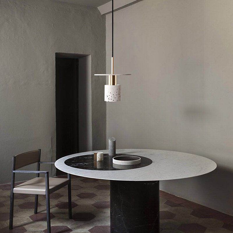 Terrazzo Small Pendant Light Fixture Nordic 1 Light Suspension Lamp