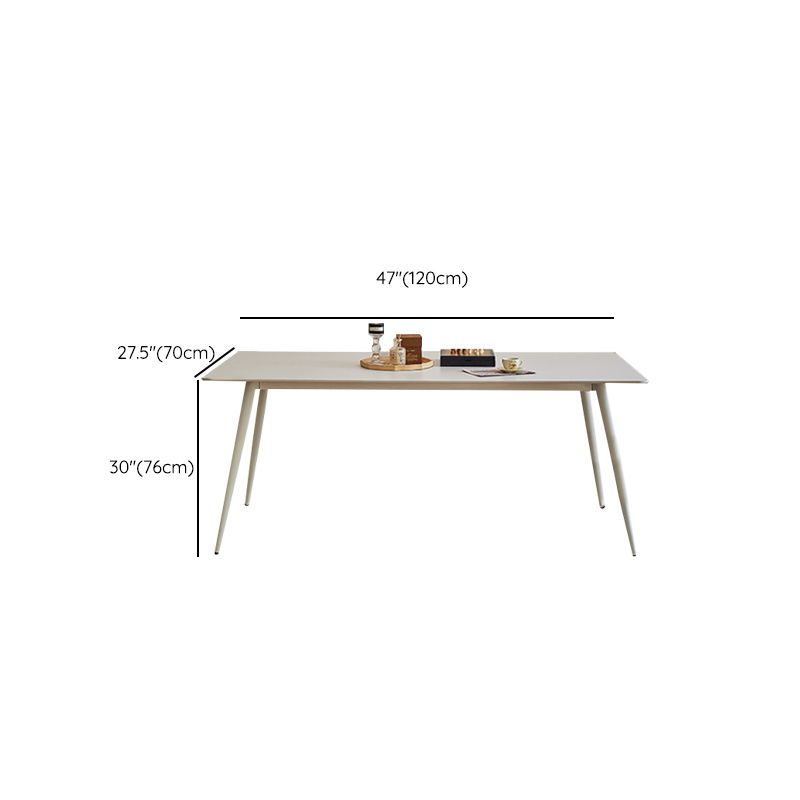 White Dining Room Table Sintered Stone Dining Table for Kitchen