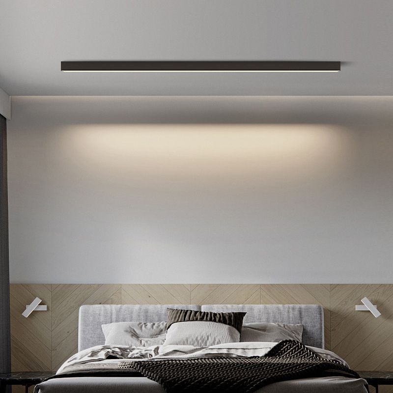 Lineaire inbouwverlichting Eenvoud Metaal zwarte afwerking Inbouw LED-licht voor slaapkamer