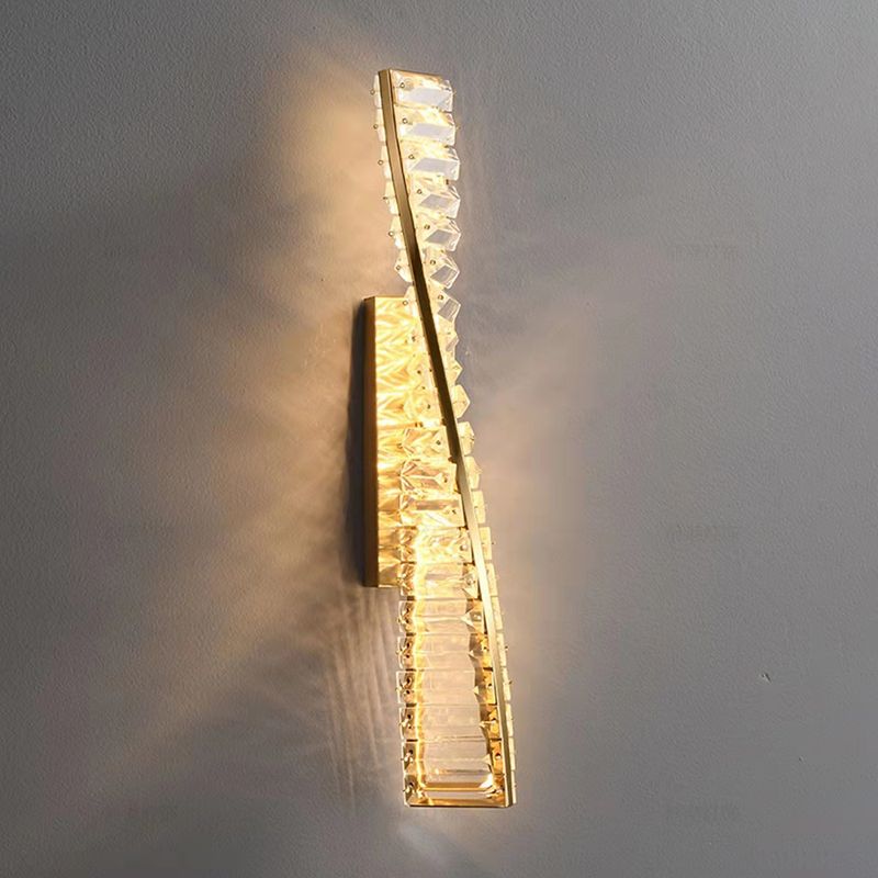 1 Light Geometric Wall Sconce Contemporary Crystal Wall Sconce