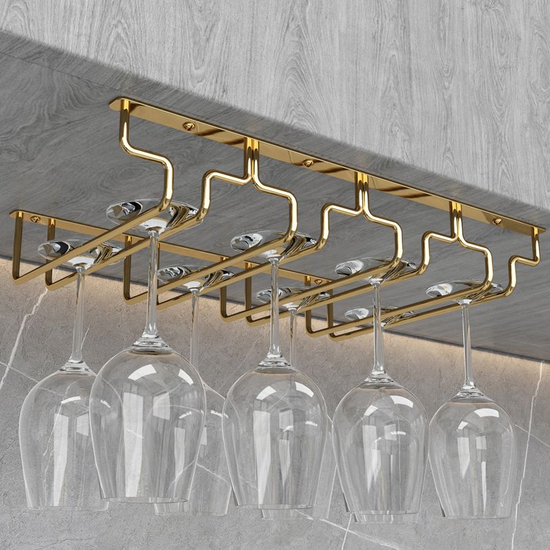 Modern Hanging Wine Glass Rack Metal Glass & Stemware Holder for Kitchen