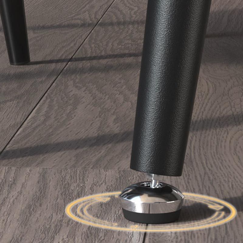 Mesa de comedor de rectángulo industrial de metal Mesa de piedra sinterizada con piernas