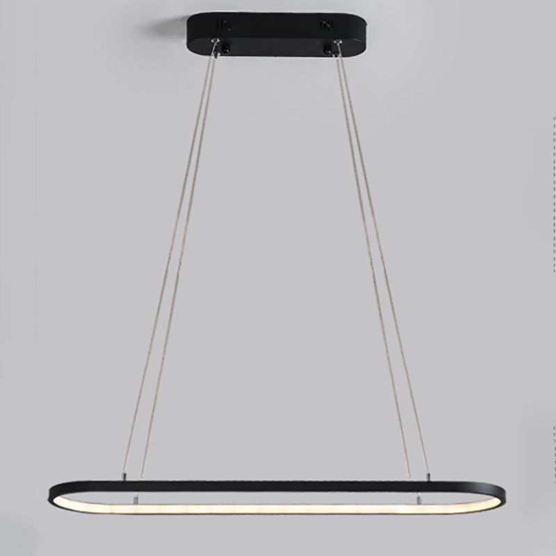 Contemporary Linear Shape Pendant Lighting Fixture Metal 1 Light Island Pendant Light