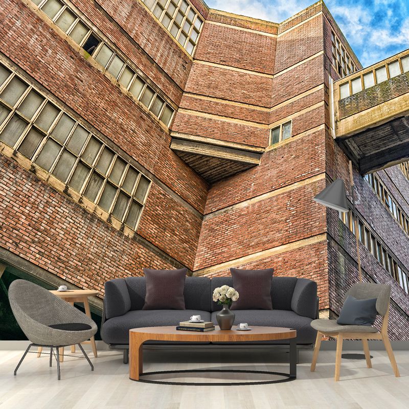 Construction Wall Mural Wallpaper Decorative Mildew Resistant Home Decor