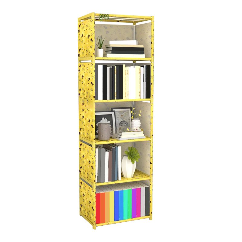 Modern Fabrics Bookcase, Geometric Bookshelf for Living Room