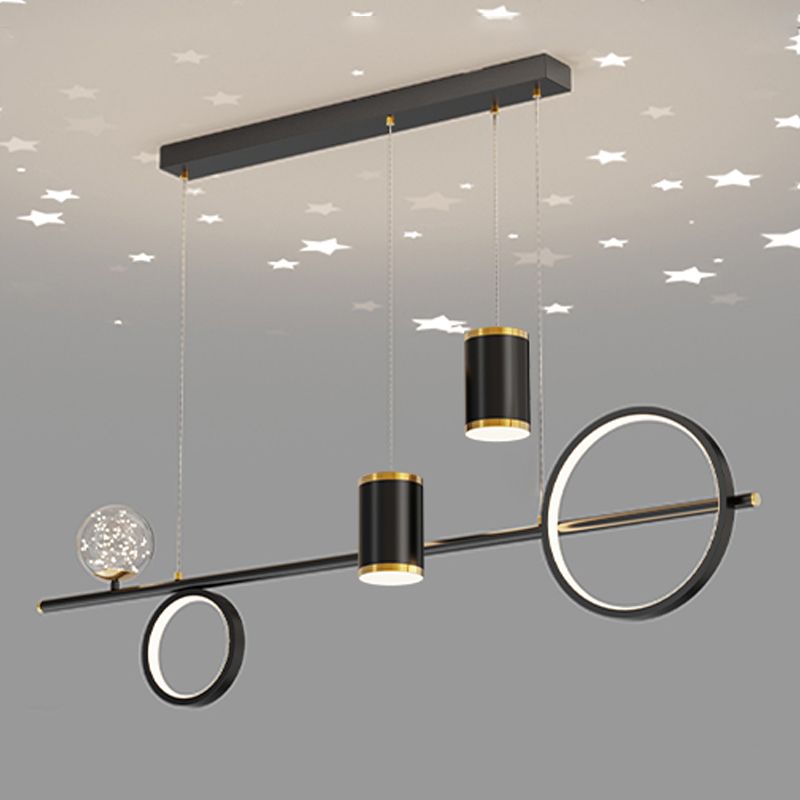 5-Light Modern Kitchen Pendant Lights Linear Metal Island Lighting Ideas